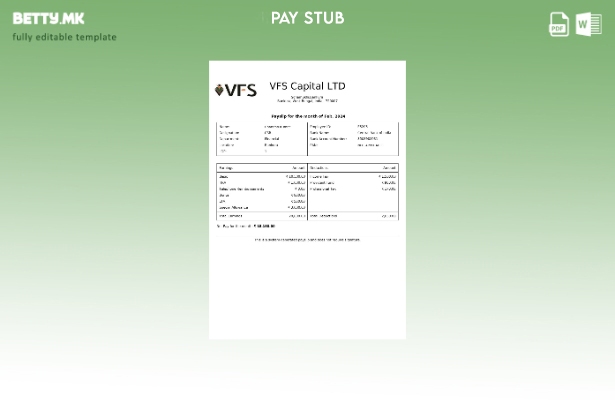 Модерен стил шаблон VFS Capital уплатница